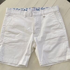 Denim & Flower White Flat Front Men's Shorts